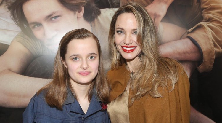 Angelina Jolie Stayed Golden on ‘Outsiders’ Red Carpet With Daughter Vivienne